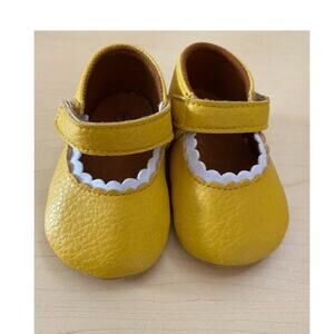 Baby Magic Pre-Walker US 1 Yellow Casual Dress Ballerina Booties Front Strap